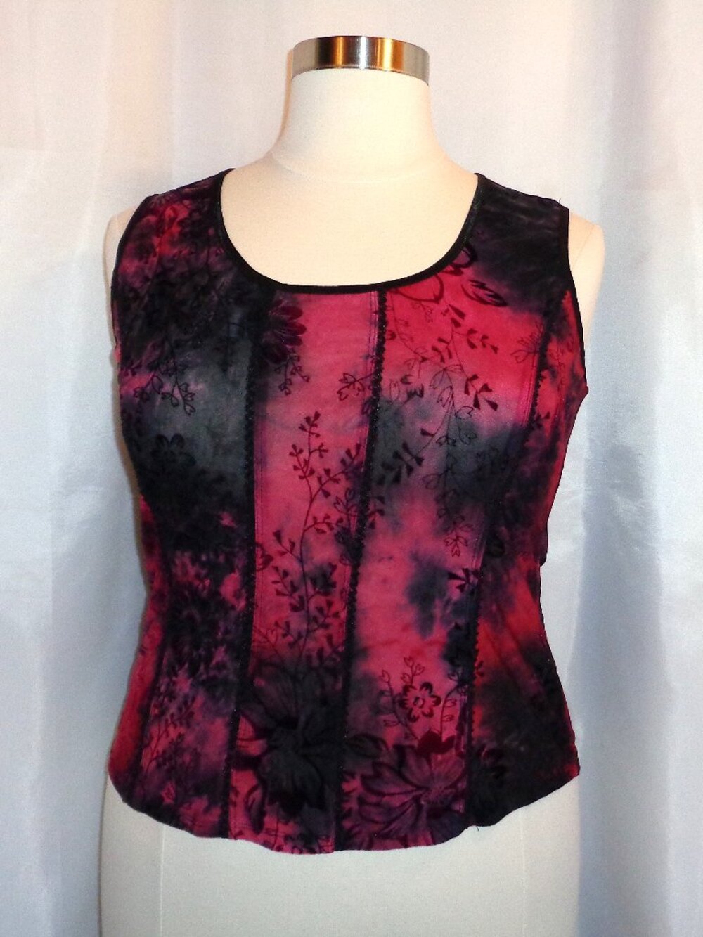 Sere Nade New York XL Velvet Sheer Floral Women's Tank